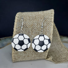 Load image into Gallery viewer, M Soccer Ball Dangle Handmade Earrings
