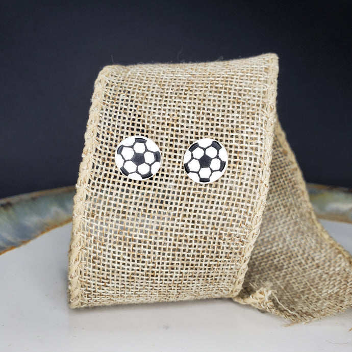 XS Soccer Ball Handmade Post Earrings