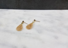 Load image into Gallery viewer, Rose Gold Sparkle Teardrop Post/Dangle Handmade Earrings
