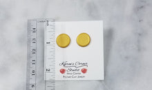 Load image into Gallery viewer, S Gold Circle Post Handmade Earrings
