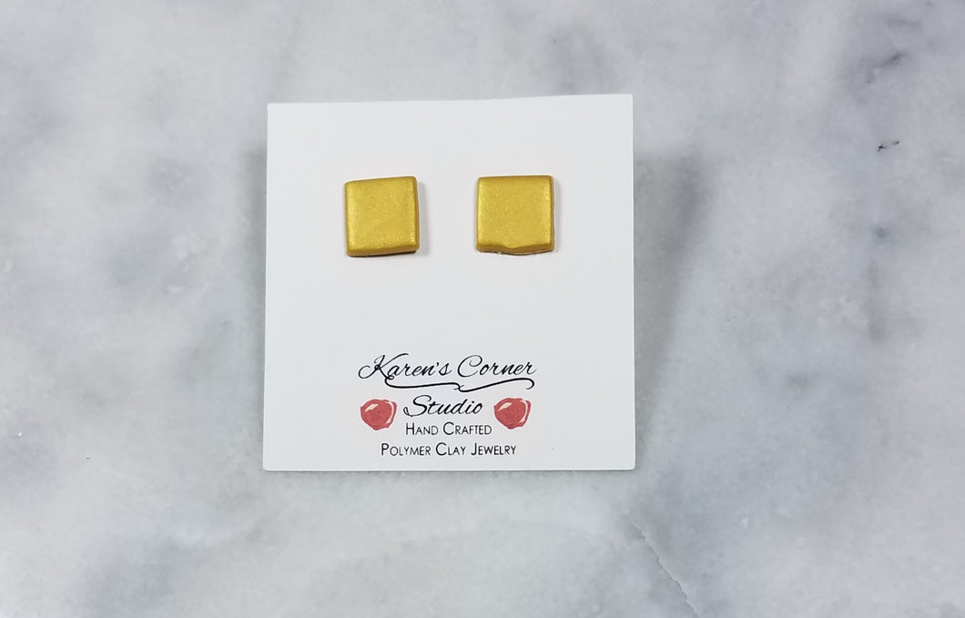 Small Gold Square Post/Stud Earrings