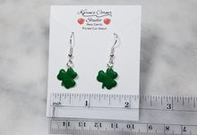 Load image into Gallery viewer, Small Green Shamrock Dangle Earrings
