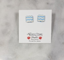 Load image into Gallery viewer, Chevron S Square Post Handmade Earrings
