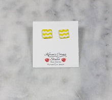 Load image into Gallery viewer, Chevron S Square Post Handmade Earrings
