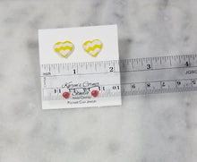 Load image into Gallery viewer, Chevron S Heart Post Handmade Earrings
