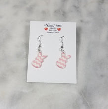 Load image into Gallery viewer, Chevron Peep Style Easter Bunny Dangle Earrings
