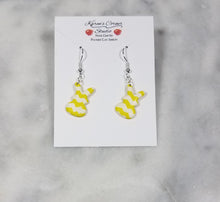 Load image into Gallery viewer, Chevron Peep Style Easter Bunny Dangle Earrings
