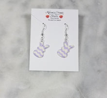 Load image into Gallery viewer, Chevron Peep Style Easter Bunny Dangle Handmade Earrings
