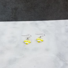 Load image into Gallery viewer, Heart Chevron Pattern Dangle Handmade Earrings
