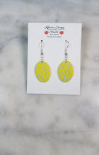 Load image into Gallery viewer, Oval Yellow &amp; Blue Dangle Handmade Earrings
