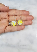 Load image into Gallery viewer, Circle Yellow &amp; Blue Dangle Earrings
