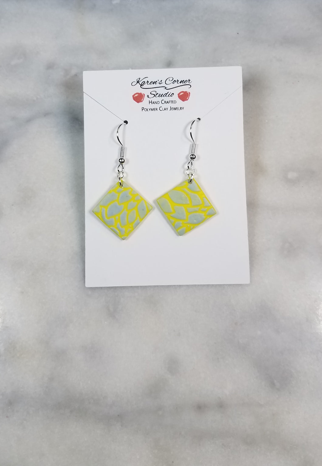 Diamond Yellow & Blue Dangle Earrings