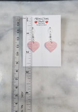 Load image into Gallery viewer, Heart Pink &amp; White Dangle Handmade Earrings
