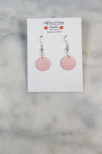 Load image into Gallery viewer, Circle Pink &amp; White Dangle Handmade Earrings
