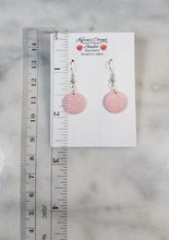 Load image into Gallery viewer, Circle Pink &amp; White Dangle Handmade Earrings
