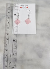 Load image into Gallery viewer, Diamond Pink &amp; White Dangle Earrings
