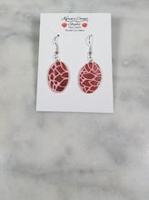 Load image into Gallery viewer, Oval Pink &amp; Rust Dangle Earrings
