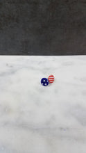Load image into Gallery viewer, Small Circle Shaped Red, White &amp; Blue Post/Stud Earrings
