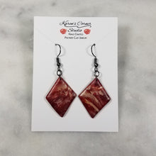 Load image into Gallery viewer, Rose Gold/Copper/Burgundy Diamond Dangle Earrings
