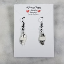 Load image into Gallery viewer, White Leaf Shaped Music Notes Dangle Earrings
