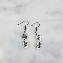 Load image into Gallery viewer, White Mini Double Oval Shaped Music Notes Dangle Earrings
