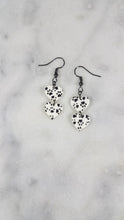 Load image into Gallery viewer, Double Heart Handmade Paw Prints Dangle Earrings
