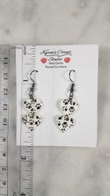Load image into Gallery viewer, Double Heart Handmade Paw Prints Dangle Earrings

