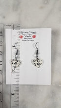 Load image into Gallery viewer, Small Heart Handmade Paw Prints Dangle Earrings
