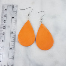 Load image into Gallery viewer, Teardrop Solid Orange Dangle Earrings
