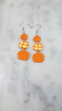 Load image into Gallery viewer, Triple Pumpkin Dangle Earrings
