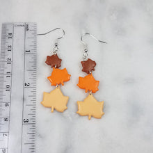 Load image into Gallery viewer, Small, Medium, Large Leaf  Dangle Earrings

