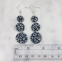 Load image into Gallery viewer, Triple Circle Black and White Leopard Print Dangle Handmade Earrings
