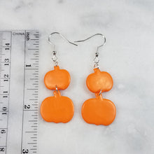 Load image into Gallery viewer, Double (S &amp; L) Pumpkin Solid Orange Dangle Handmade Earrings
