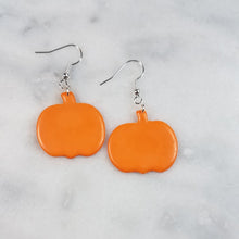 Load image into Gallery viewer, L Pumpkin Solid Orange Dangle Handmade Earrings
