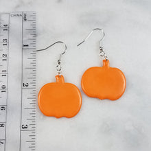 Load image into Gallery viewer, Large Pumpkin Solid Orange Dangle Handmade Earrings

