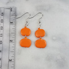 Load image into Gallery viewer, Double Small Pumpkin Solid Orange Dangle Handmade Earrings
