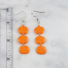 Load image into Gallery viewer, Triple S Pumpkin Orange Dangle Handmade Earrings
