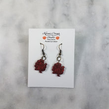 Load image into Gallery viewer, Abstract Brown and Orange Turkey S - Polymer Clay Dangle Earring
