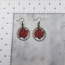 Load image into Gallery viewer, Abstract Brown and Orange Turkey M - Polymer Clay Dangle Earring
