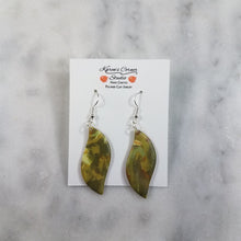 Load image into Gallery viewer, Large Leaf Camoflouge Dangle Handmade Earrings
