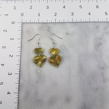 Load image into Gallery viewer, Double Heart Camouflage Dangle Handmade Earrings
