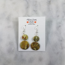 Load image into Gallery viewer, Double Circle Camouflage Dangle Handmade Earrings
