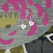 Load image into Gallery viewer, White Heart Conversation Words Valentine Handmade Dangle Handmade Earrings

