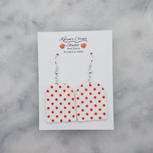 Load image into Gallery viewer, Arch Shaped Polka Dot Pattern Handmade Dangle Earrings

