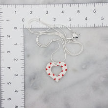 Load image into Gallery viewer, Pendant Open Heart Necklace Set with S and L Double Heart-Shaped Heart Pattern Polka Dot Pattern Handmade Dangle Handmade Earrings
