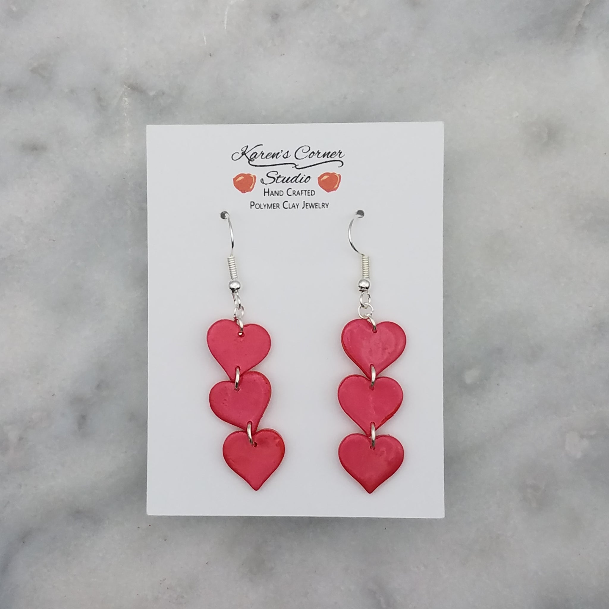 Heart Earrings, Valentine's Day Earrings, Floral Earrings