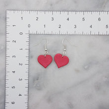 Load image into Gallery viewer, Heart-Shaped Shiny Red Handmade Dangle Earrings
