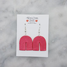Load image into Gallery viewer, Arch Shaped Shiny Red Handmade Dangle Handmade Earrings
