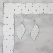 Load image into Gallery viewer, Leaf Shaped Marble Black and White Handmade Dangle Handmade Earrings
