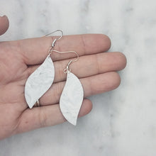 Load image into Gallery viewer, Leaf Shaped Marble Black and White Handmade Dangle Handmade Earrings
